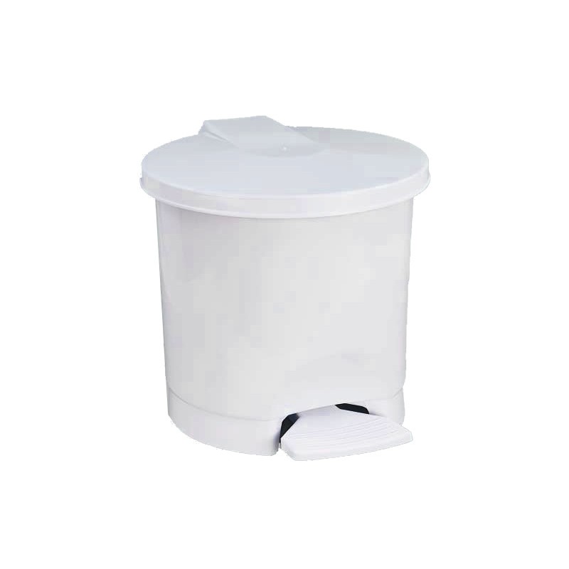 Poubelle pedale 4l plast blanche jenny