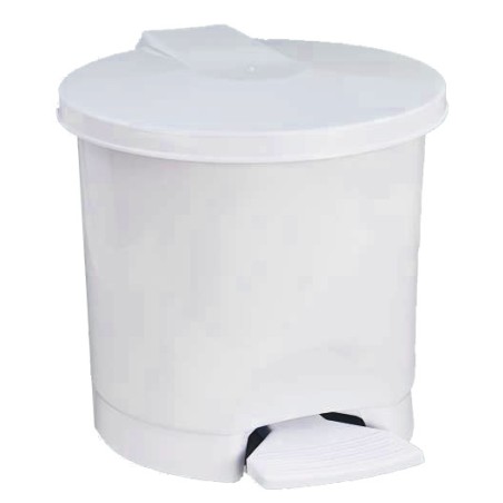 Poubelle pedale 4l plast blanche jenny