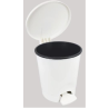 Poubelle pedale 4l plast blanche jenny