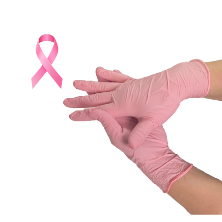 Gants nitrile rose non poudre carton de 1000