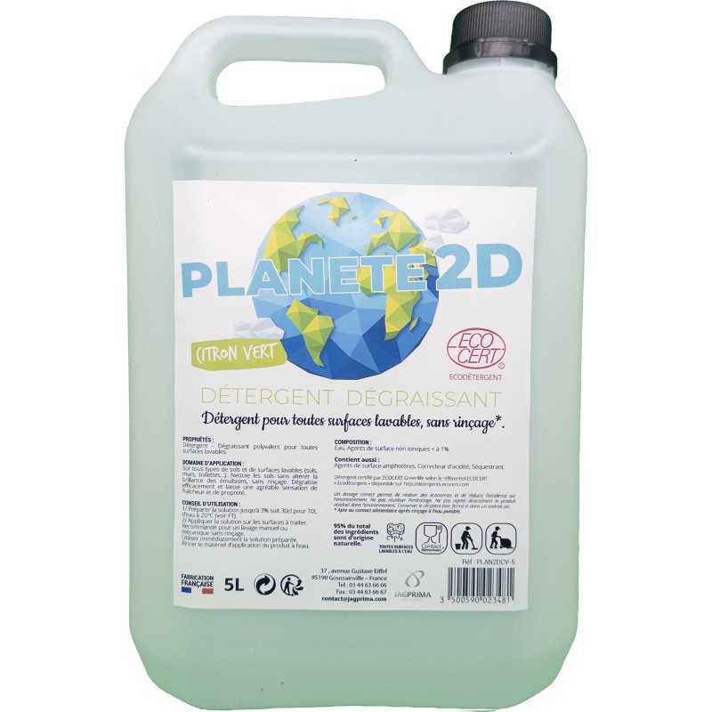 DETERGENT MULTI USAGES PLANETE 2D CITRON VERT 5L
