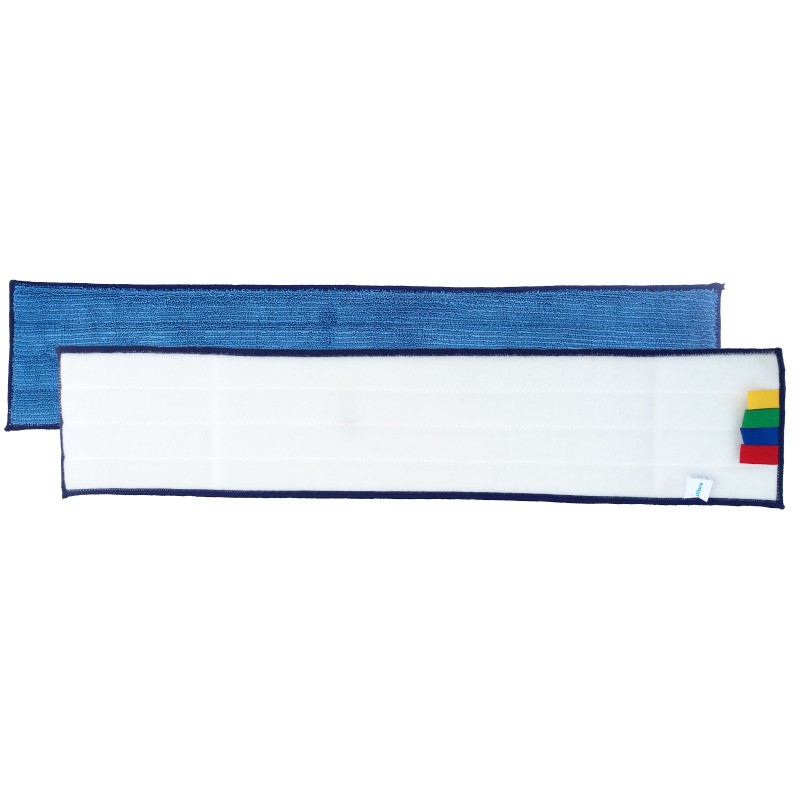 Frange microfibre epaisse velcro bleue 60cm
